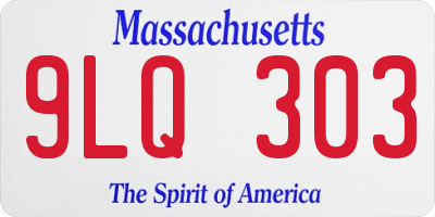 MA license plate 9LQ303