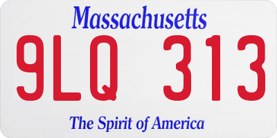 MA license plate 9LQ313