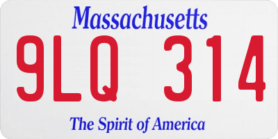 MA license plate 9LQ314