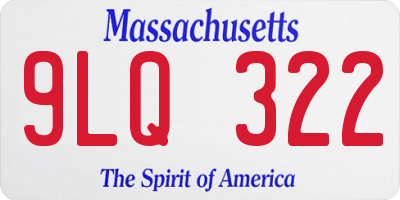 MA license plate 9LQ322