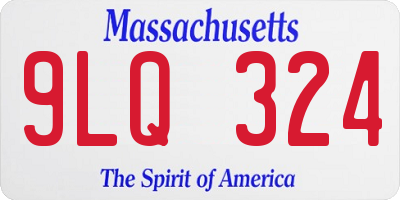 MA license plate 9LQ324