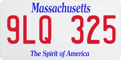 MA license plate 9LQ325