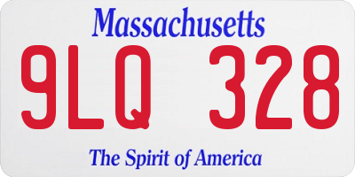 MA license plate 9LQ328