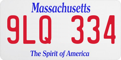 MA license plate 9LQ334
