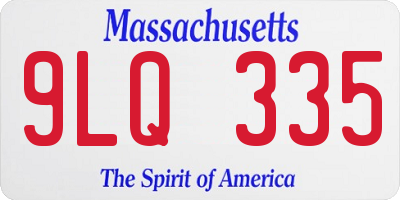 MA license plate 9LQ335