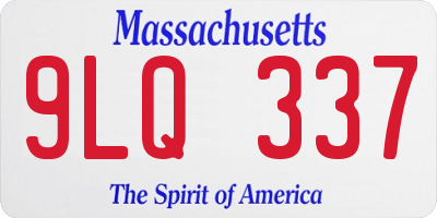 MA license plate 9LQ337