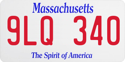 MA license plate 9LQ340