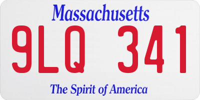 MA license plate 9LQ341