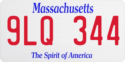 MA license plate 9LQ344