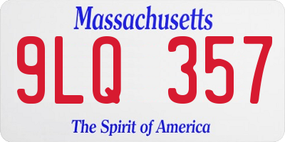 MA license plate 9LQ357