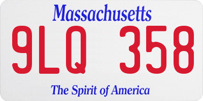 MA license plate 9LQ358