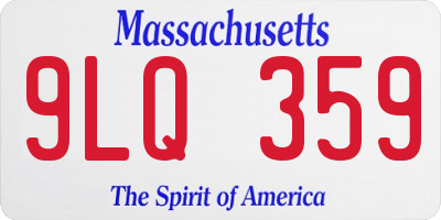 MA license plate 9LQ359