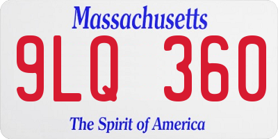 MA license plate 9LQ360