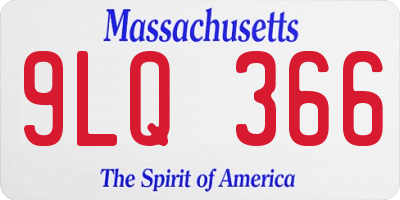 MA license plate 9LQ366