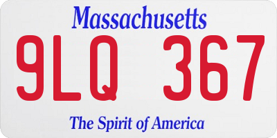 MA license plate 9LQ367