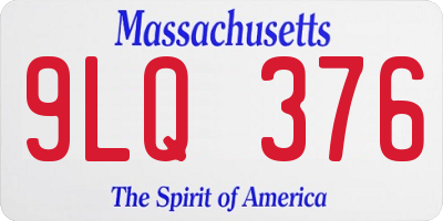 MA license plate 9LQ376