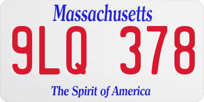MA license plate 9LQ378