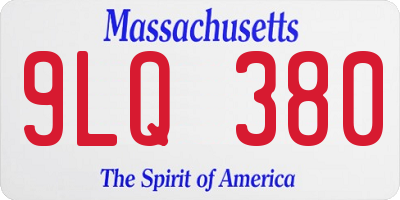 MA license plate 9LQ380