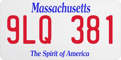 MA license plate 9LQ381