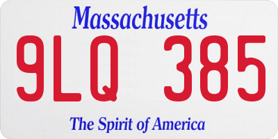 MA license plate 9LQ385