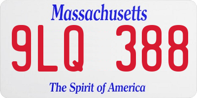 MA license plate 9LQ388