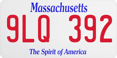 MA license plate 9LQ392