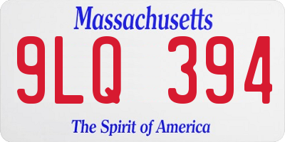 MA license plate 9LQ394