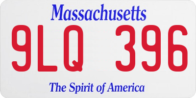 MA license plate 9LQ396