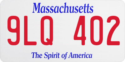 MA license plate 9LQ402