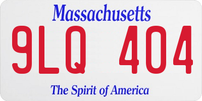 MA license plate 9LQ404