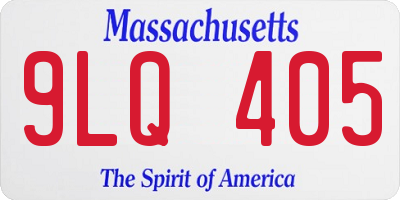 MA license plate 9LQ405