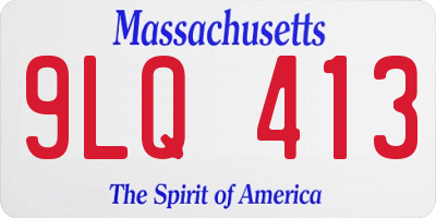 MA license plate 9LQ413