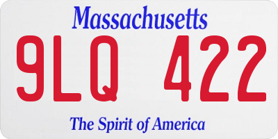 MA license plate 9LQ422