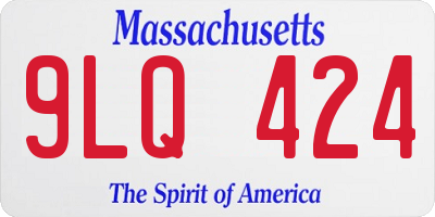 MA license plate 9LQ424
