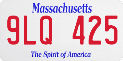 MA license plate 9LQ425