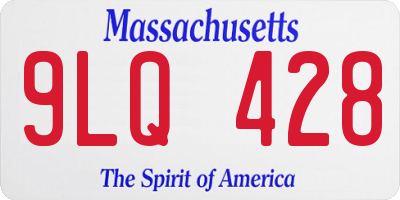 MA license plate 9LQ428
