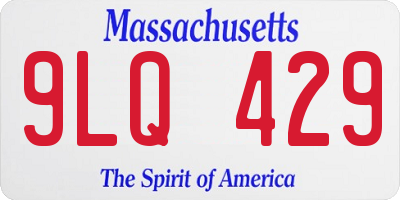 MA license plate 9LQ429
