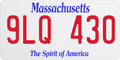 MA license plate 9LQ430