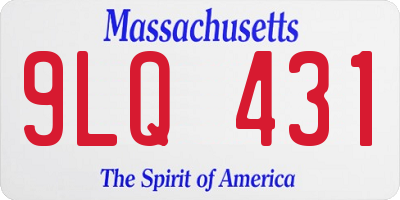 MA license plate 9LQ431