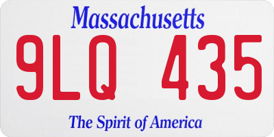 MA license plate 9LQ435