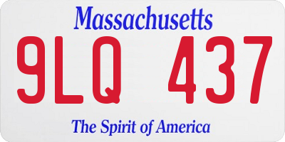 MA license plate 9LQ437