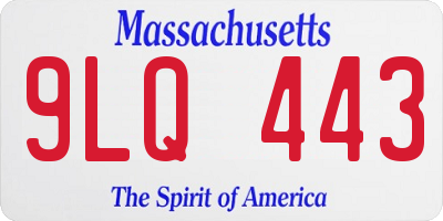 MA license plate 9LQ443