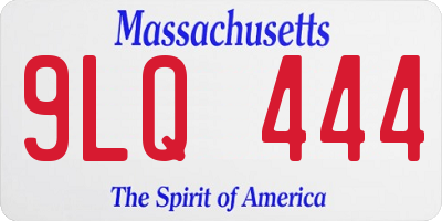 MA license plate 9LQ444