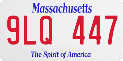 MA license plate 9LQ447