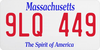 MA license plate 9LQ449