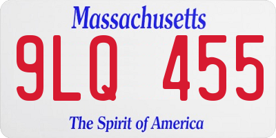 MA license plate 9LQ455