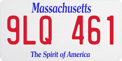 MA license plate 9LQ461