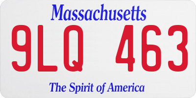 MA license plate 9LQ463