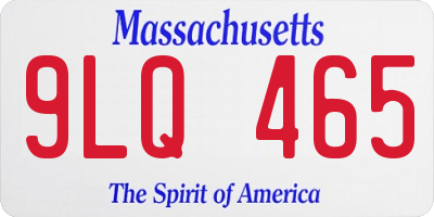 MA license plate 9LQ465
