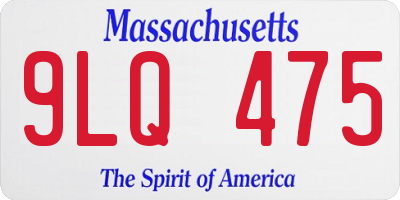 MA license plate 9LQ475